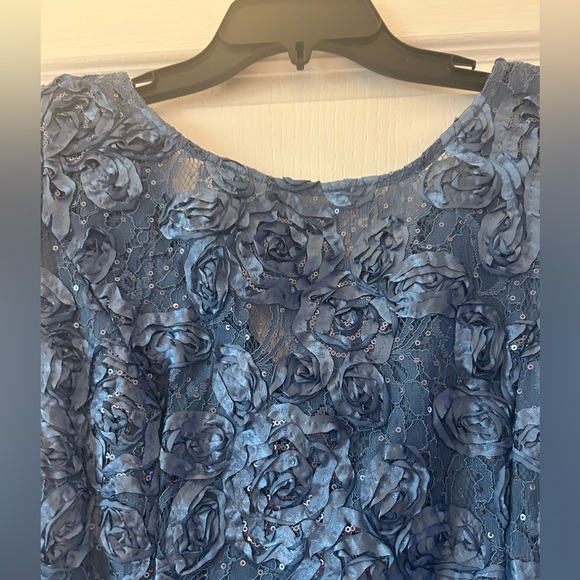 Alex Evenings Women's midi A-Line Rosette Dress - Picture 4 of 9